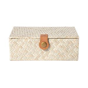 NWT Studio McGee Decorative Storage Box Woven Pandan with Lid Small